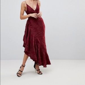 C/MEO Collective “Ember” Burgundy Midi Dress NWT